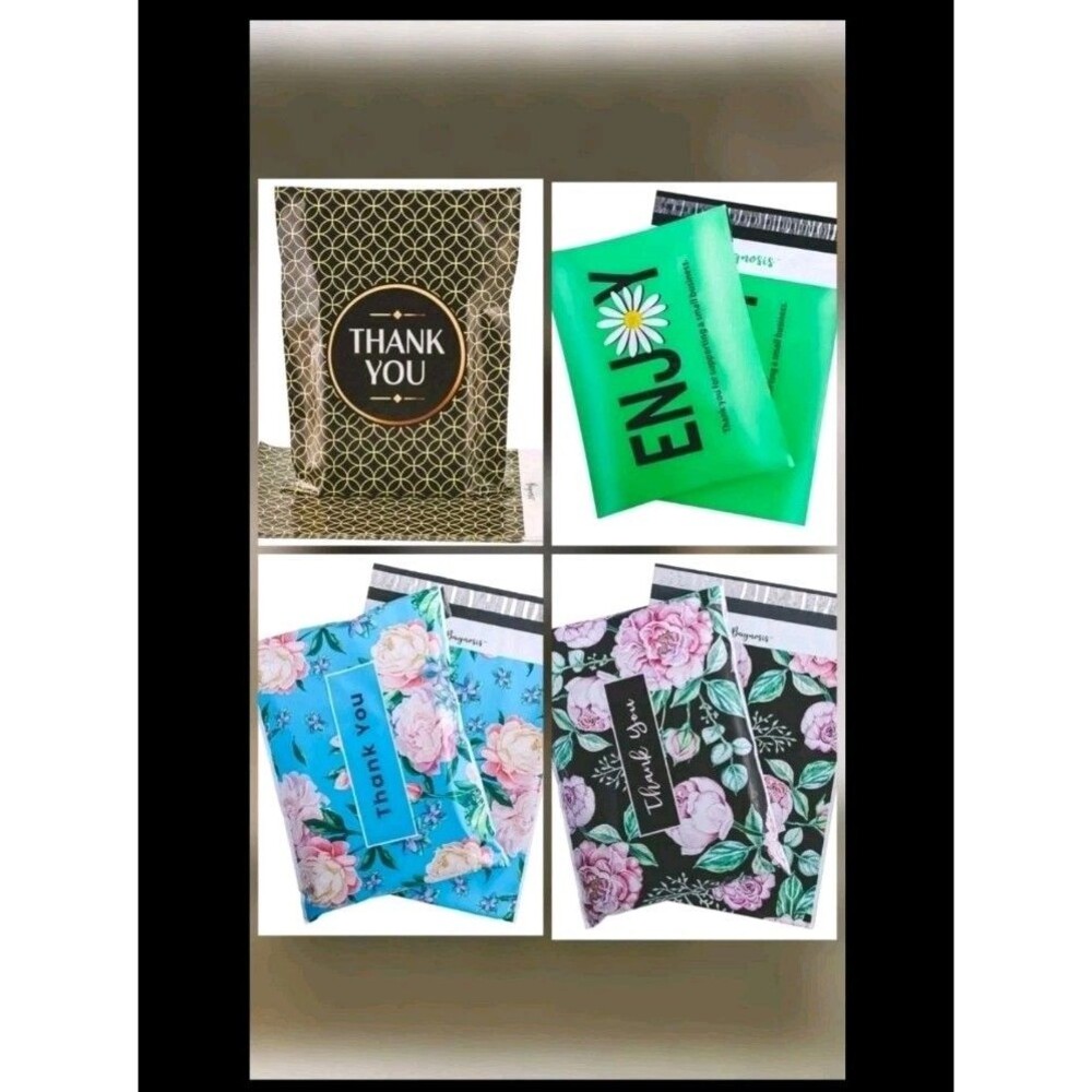 10x13" Poly Mailer Green Blue Black Waterproof Tear Resistant 65pk Set Mailers